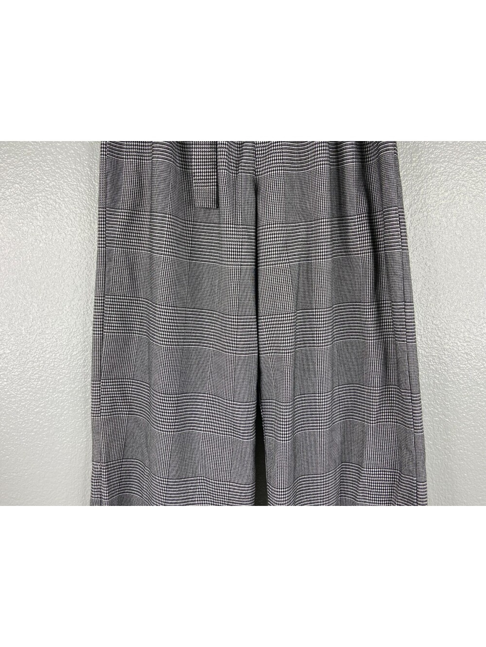 Art Class Women Large Houndstooth Plaid Pants Wide Leg Elastic Waist Tie Belt - Picture 3 of 9